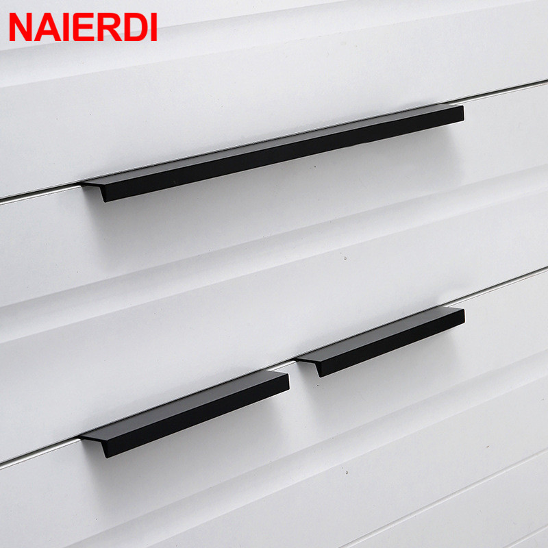 Furniture Hardware Black - NAIERDI Gold Black Hidden Cabinet Pulls