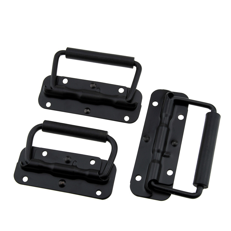 Furniture Hardware Black - 1Pcs Black Luggage Spring Handle Folding