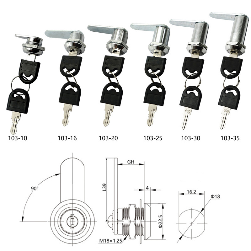 Cam Lock Security Lock 16-40mm - Office Furniture Hardware recension och pris