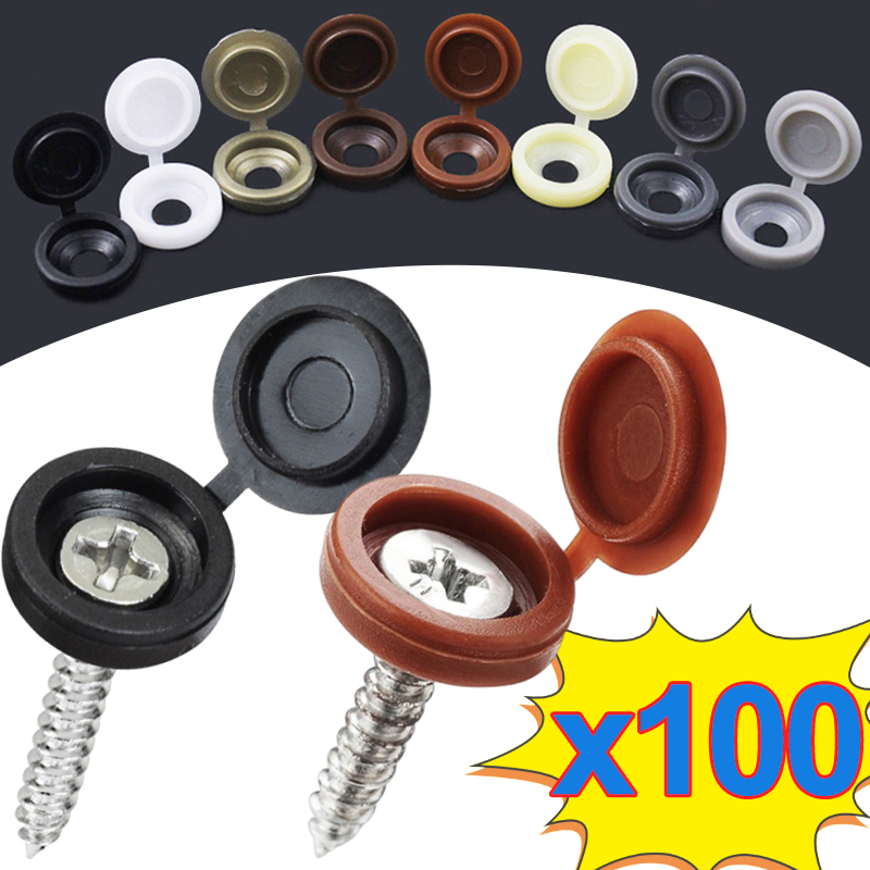 10/500pcs Screw Decorative Cap - Furniture Hardware Black recension och pris