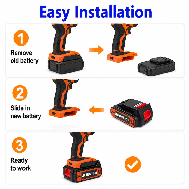 20V 6.0Ah Battery For Black&De - Black+Decker Tool Cordless recension och pris